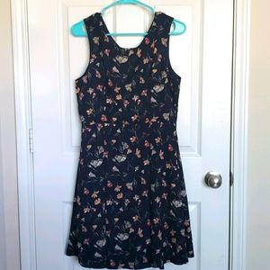 Modcloth navy blue dress with flowers